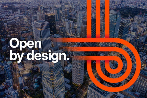 City skyline with Open by Design text overlay.