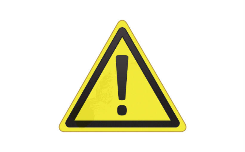 Warnschild mit Ausrufezeichen, gelbes Dreieck