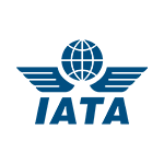 Logotipo de IATA azul con alas