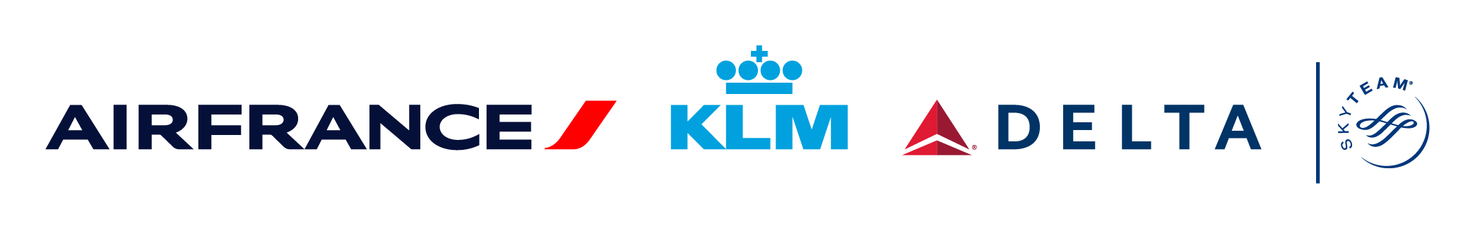 Loghi Air France, KLM, Delta, e Skyteam