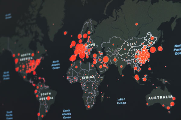 Interactive world map showing travelers and their locations