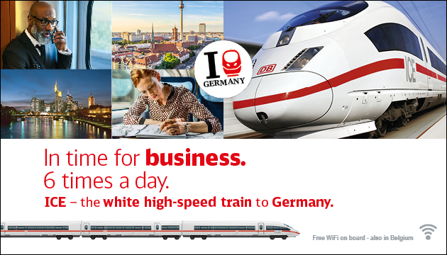 With ICE travelling at 300km/h to Germany!
