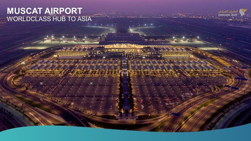 Muscat airport Terminal 1, the home of Oman Air