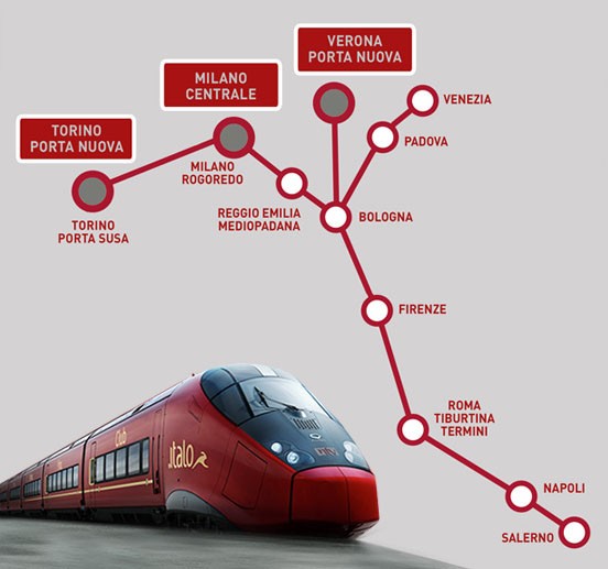 Italo Rail Map