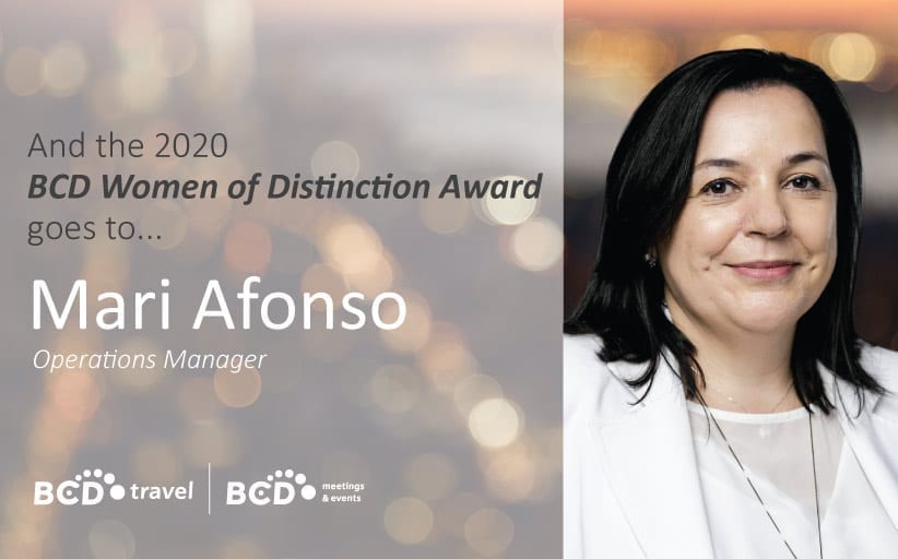 Mari Afonso ontvangt BCD Travel’s Women of Distinction Award 2020