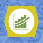 Groeiende grafiek met netwerkachtergrond