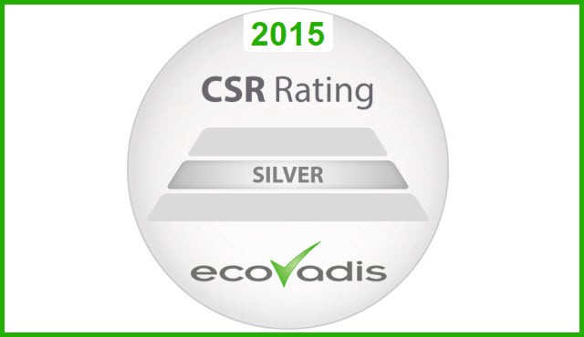 EcoVadis zilveren CSR rating 2015 badge
