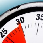 Close-up van een stopwatch op 30 seconden