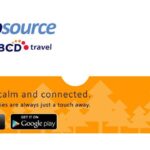 TripSource app voor reisschema's op smartphone.