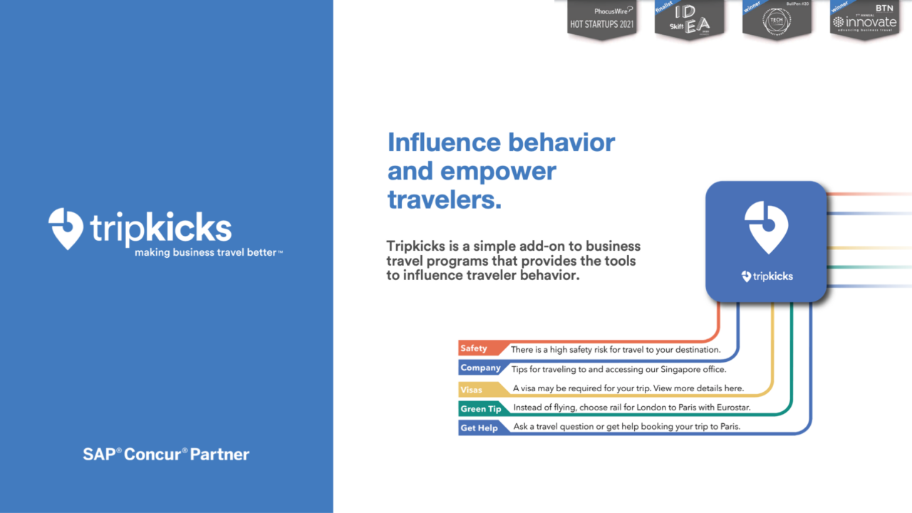 Tripkicks business travel behavior platform graphic