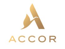 Gold Accor logo with stylized letter A.