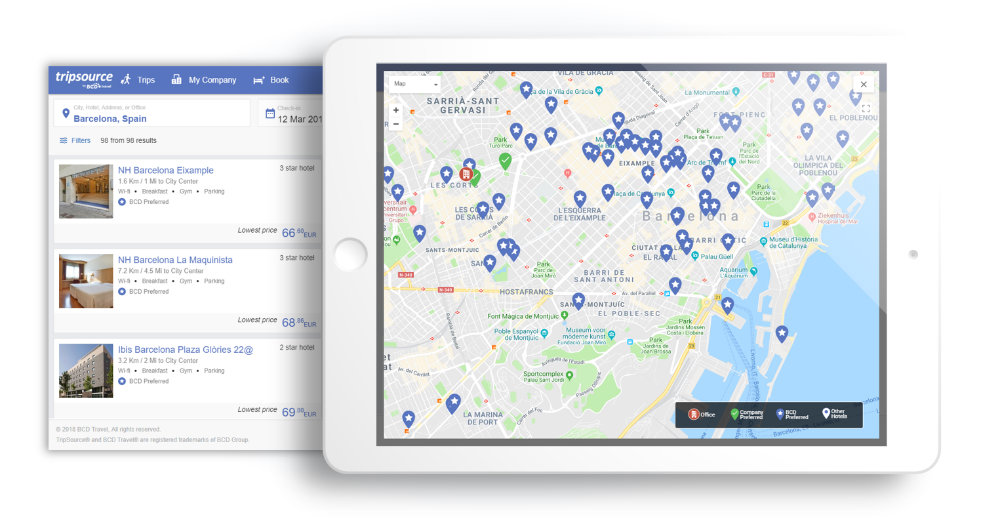 TripSource shopping and booking