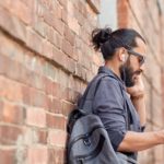 Traveller with smartphone