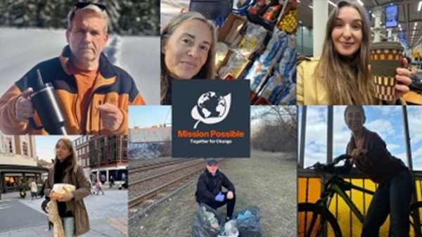 Collage of people promoting sustainability and environmental action