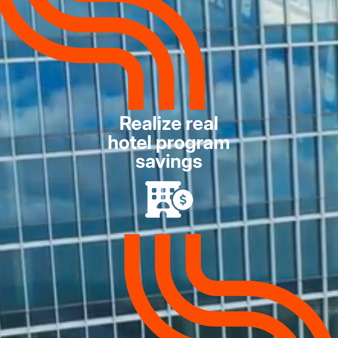 Hotel savings advertisement with geometric design