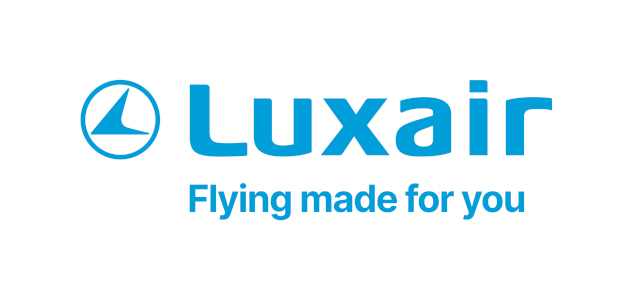 Luxair logo with “Flying made for you” slogan