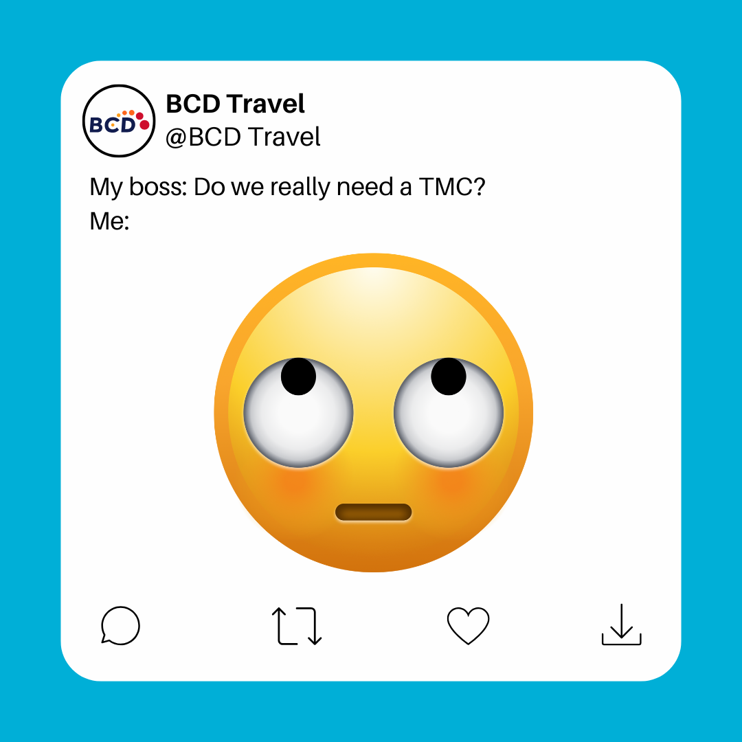 Rolling eyes emoji in response to boss's question