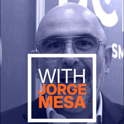 Man with glasses, text overlay 'With Jorge Mesa'.