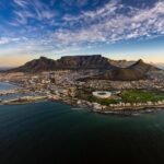 Aerial view of Cape Town and Table Mountain.