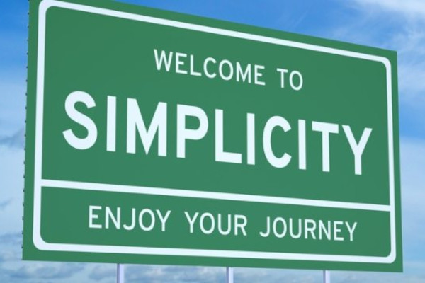 Welcome to Simplicity road sign