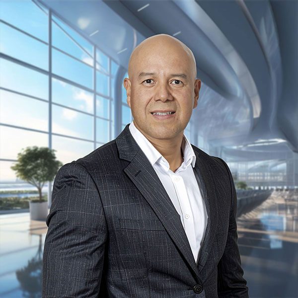Man in suit in modern office setting