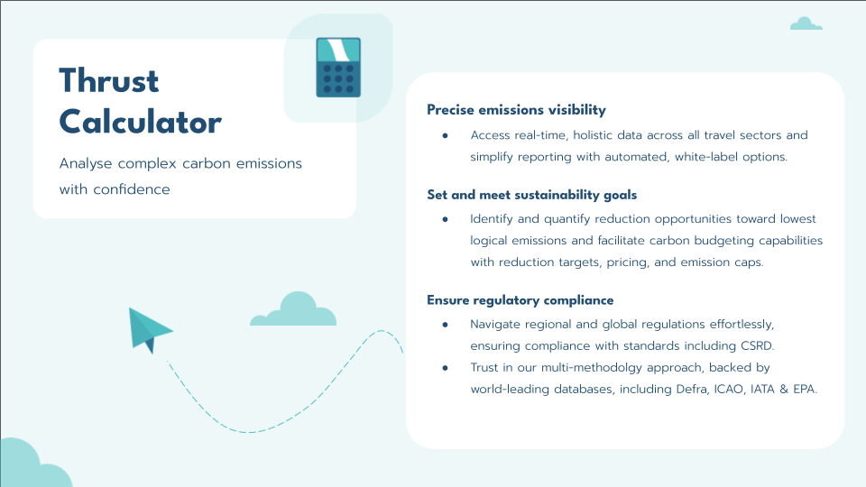 Thrust Calculator carbon emissions analytics overview graphic