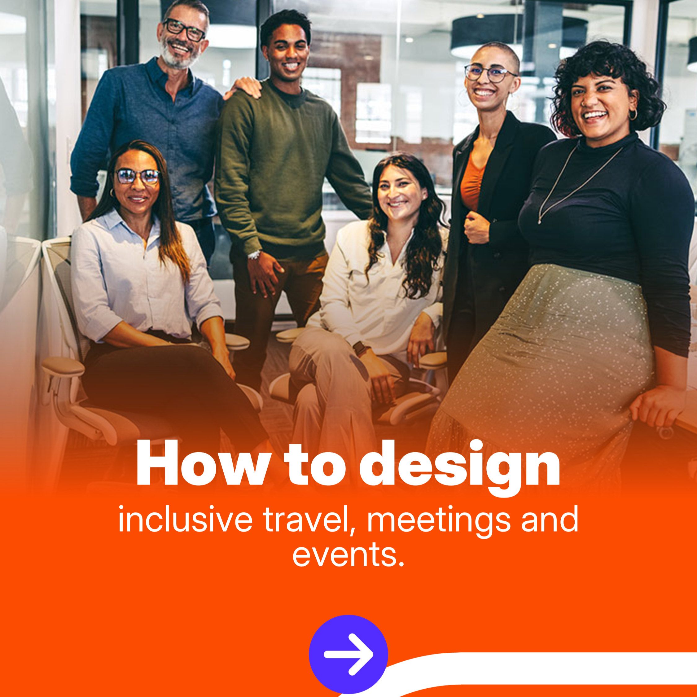 Smiling diverse team in modern office setting