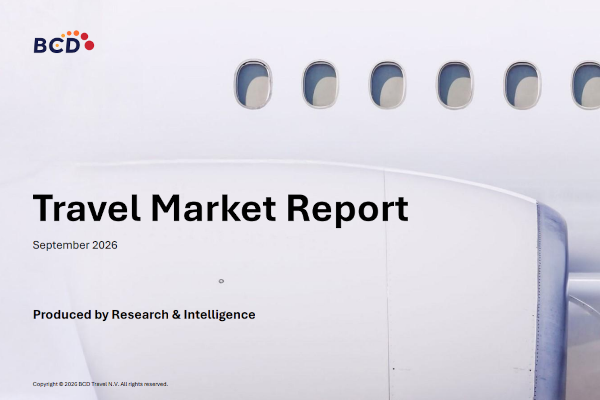 BCD Travel Market Report cover with airplane windows