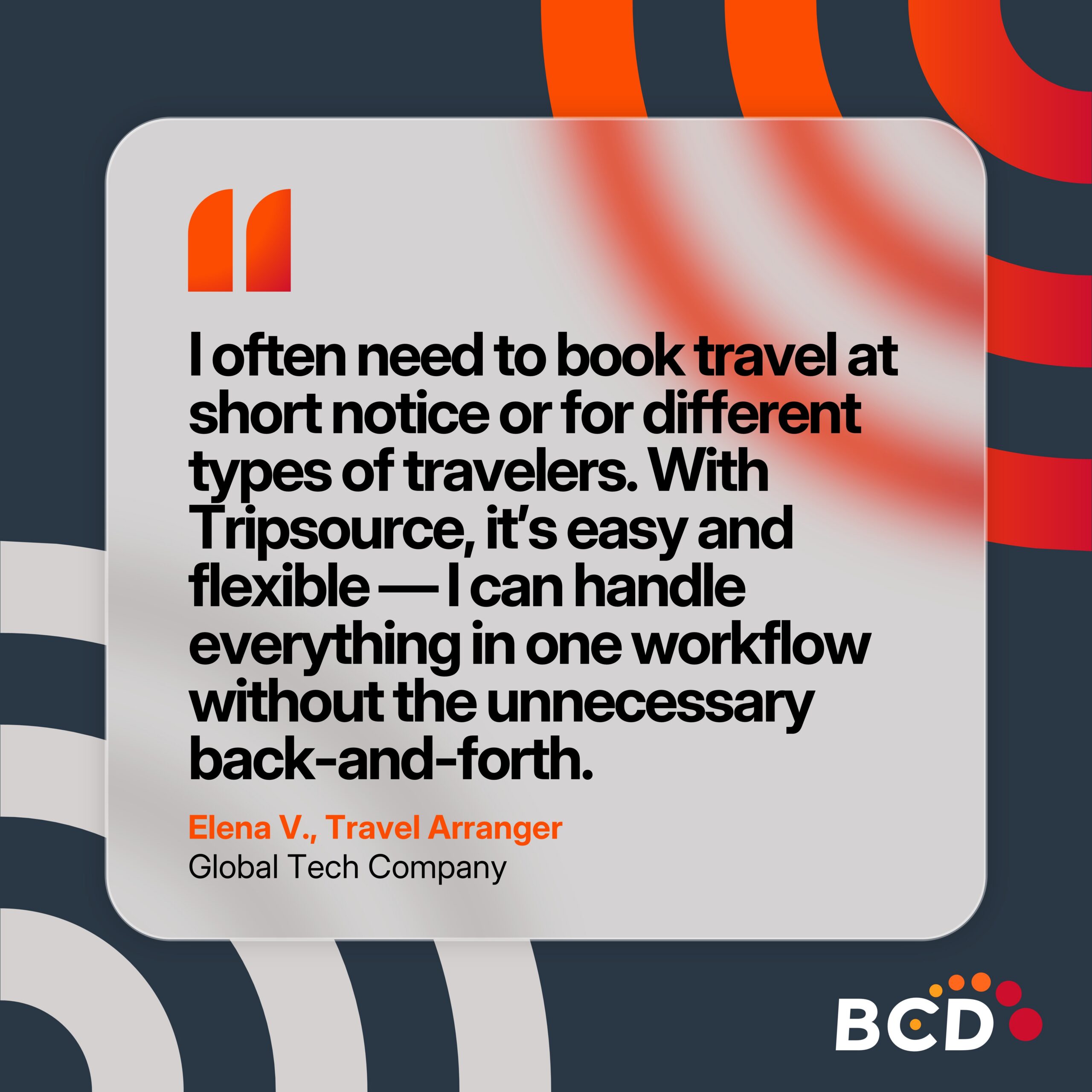 Tripsource testimonial from travel arranger Elena V.