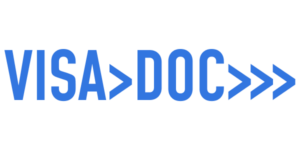 Visa Doc logo text with arrows