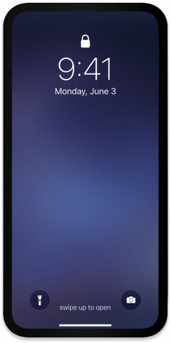 Locked smartphone screen showing 9:41 on Monday, June 3