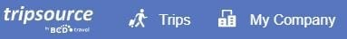 TripSource BCD Travel website header navigation bar