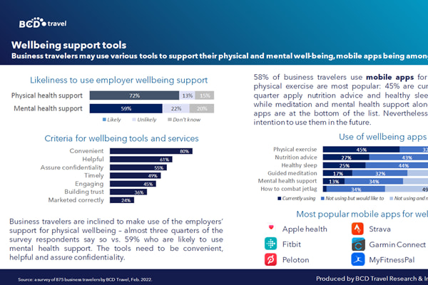 Infographic showing Traveler wellbeing support