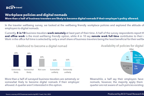 Infographic showing Workplace policies and digital nomads