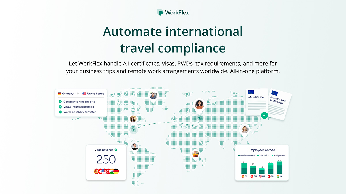 WorkFlex international travel compliance platform dashboard