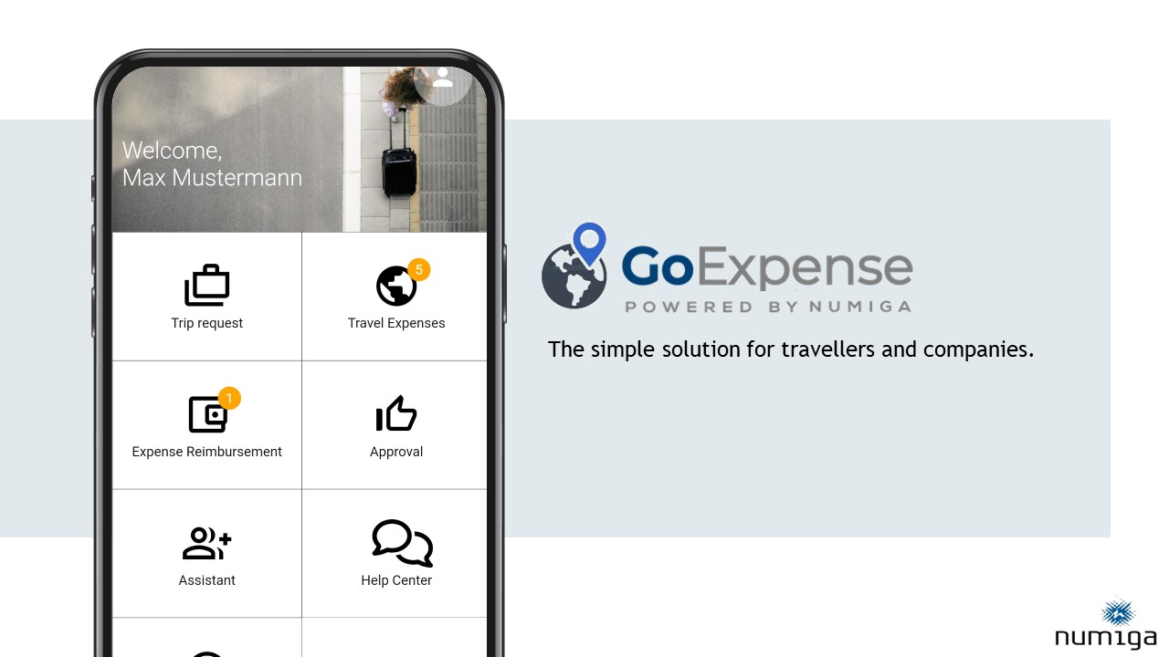 GoExpense travel expense management mobile app interface