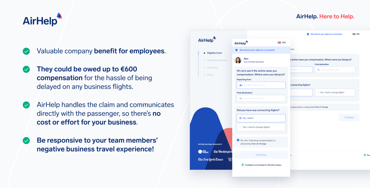AirHelp employee flight compensation benefits overview