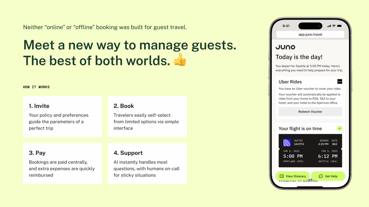 Travel management app interface on smartphone screen