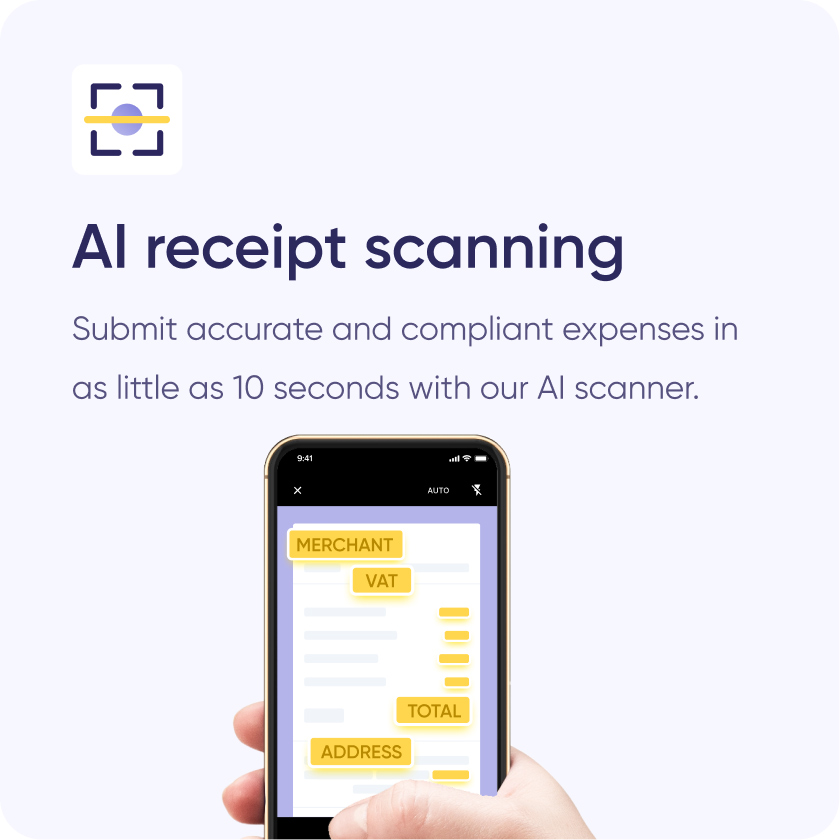 AI receipt scanning on smartphone screen
